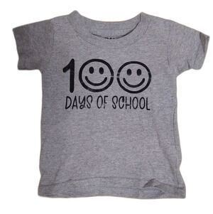 Gray Toddler Kids 2T TShirt with '100 Days of School' Print